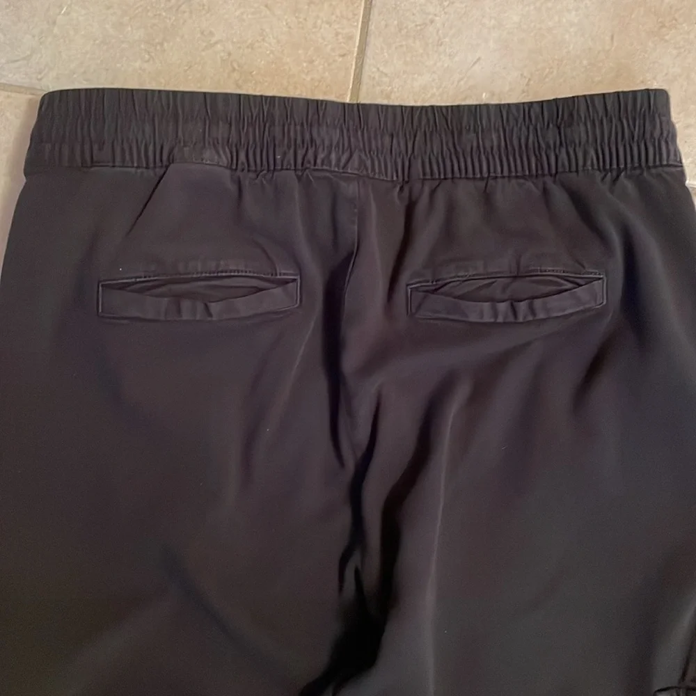 Banana Republic Women S Rayon Spandex Ankle Cargo Pocket Jogger Black Pants